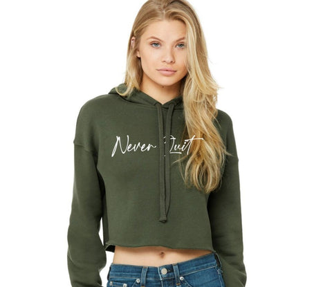 Never Quit Cropped Hoodie